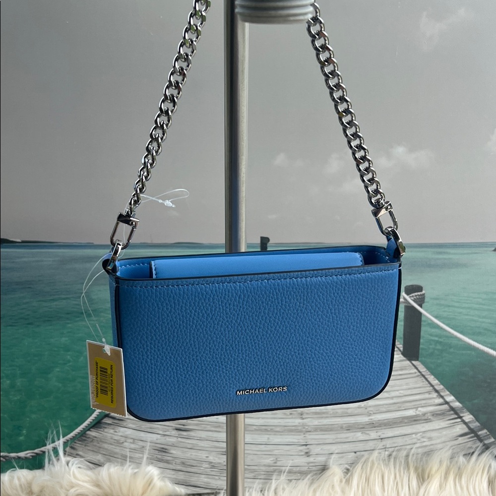 Michael Kors Vibrant Blue Shoulder or crossbody Bag. Beautiful blue sky color.
